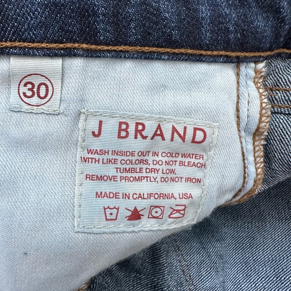 J Brand “Camille” Distressed Destroyed Dark Blue Boyfriend Jeans Crop size 30 - Picture 15 of 15